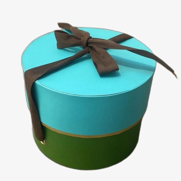 KATE SPADE Jewelry Gift Box Round with Bow Present Holiday - Picture 1 of 8